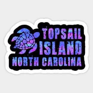 Topsail Island, North Carolina Beach Design Tribal Turtle Sticker